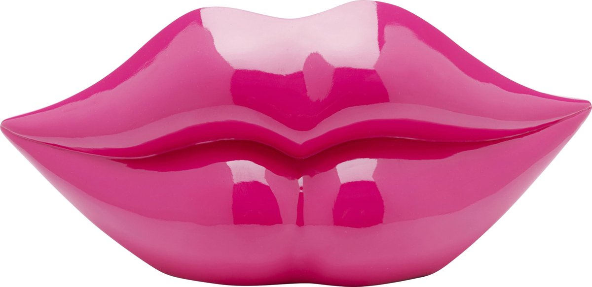 Unyqoos Decoratieve roze spaarpot in lipvorm voor woonkamer en kantoor, Spaarpot, Roze, Polyresin, Lippen, 13cm