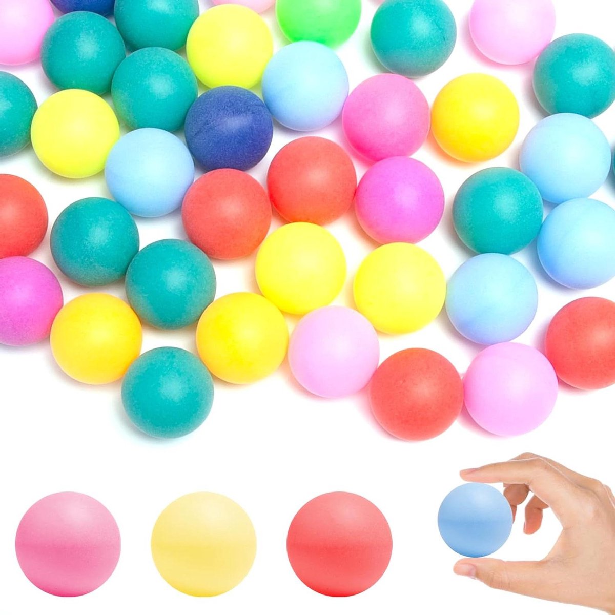 Allecta - 80 Stuks Kleurrijke Tafeltennisballen 40 mm voor Volwassenen en Kinderen - Kunststof Trainingsballen in Verschillende Kleuren