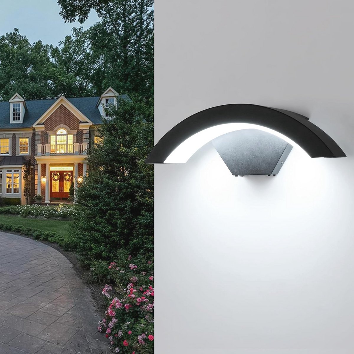 Moderne Wandlamp Buitenshuis 24W IP65 Waterdicht - Zwart