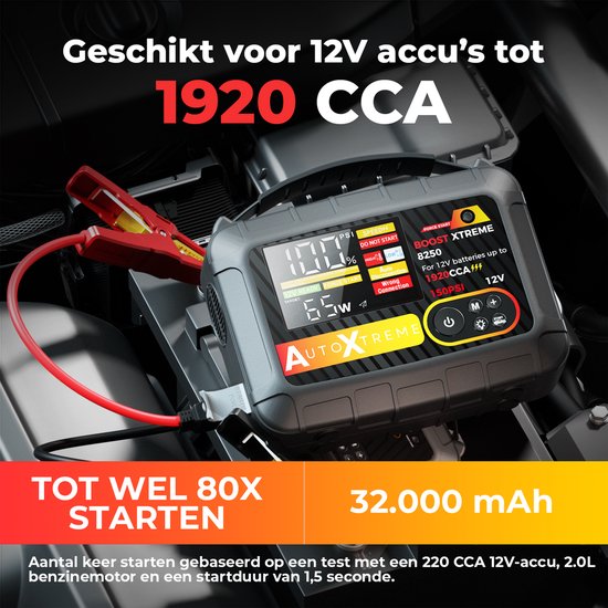 AutoXtreme Boost Xtreme 8250A - Compresseur de démarrage - Booster de batterie pour voiture - Démarrage rapide