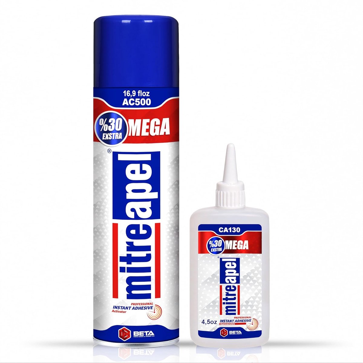 Mitreapel Secondelijm met Activator – 500 ml – 1 stuk – Superlijm – Sterke Secondelijm – Snelle en Betrouwbare Reparaties in Seconden - Twee-componentenlijm - Super Glue Instant Adhesive with Activator
