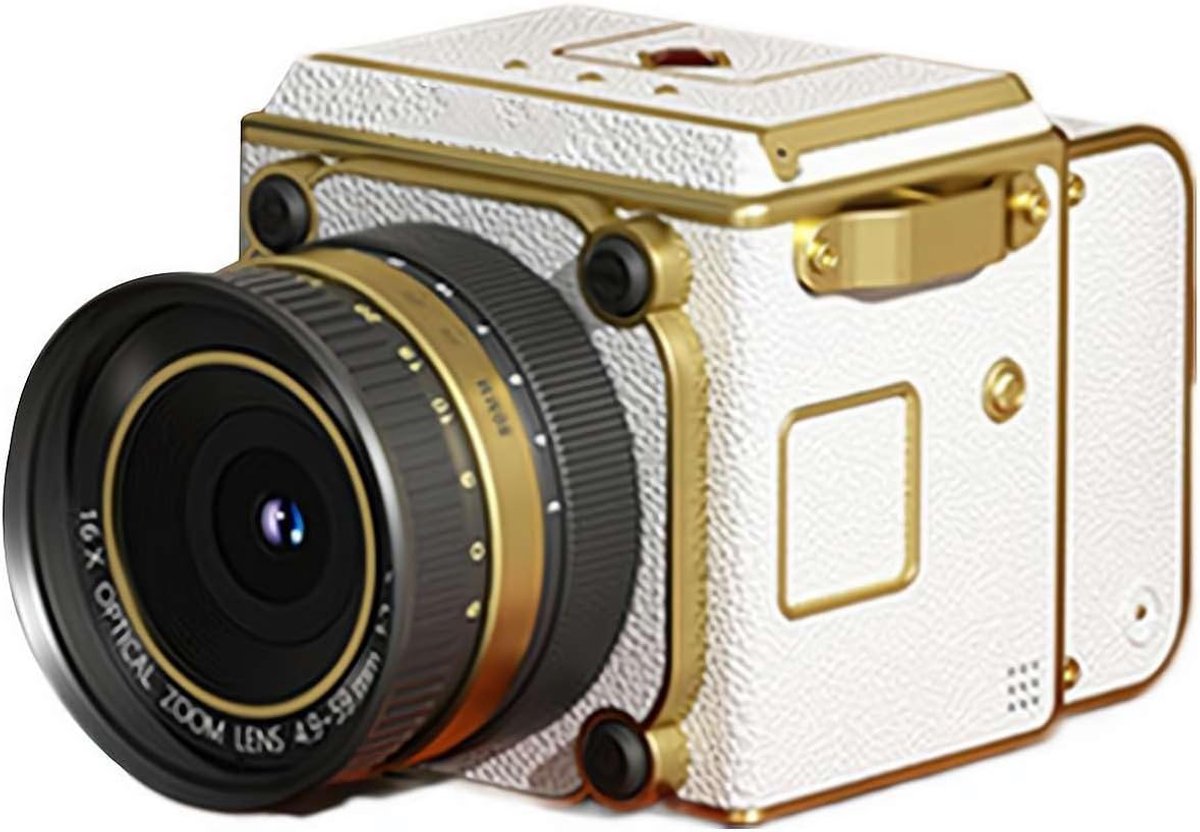 Retro Mini CCD-camera, 4K digitale retrocamera met dubbele lens, 3 MP foto's, 16x zoom, OTG-deling, compacte ABS-behuizing voor studenten en contentmakers - met 32 GB geheugenkaart (wit)
