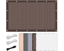 Scheidingswand voor Balkon en Tuin, Scheurvast Polyester Privacyscherm, Bruin