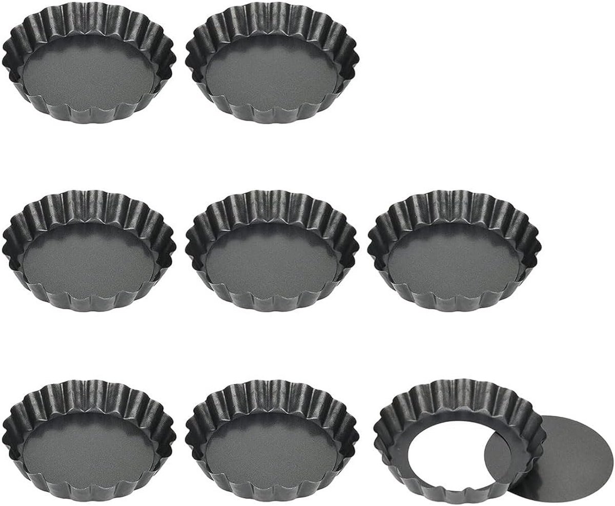 Mini Taartblikken Set van 8 - 4 Inch Taartvormen met Losse Bodem