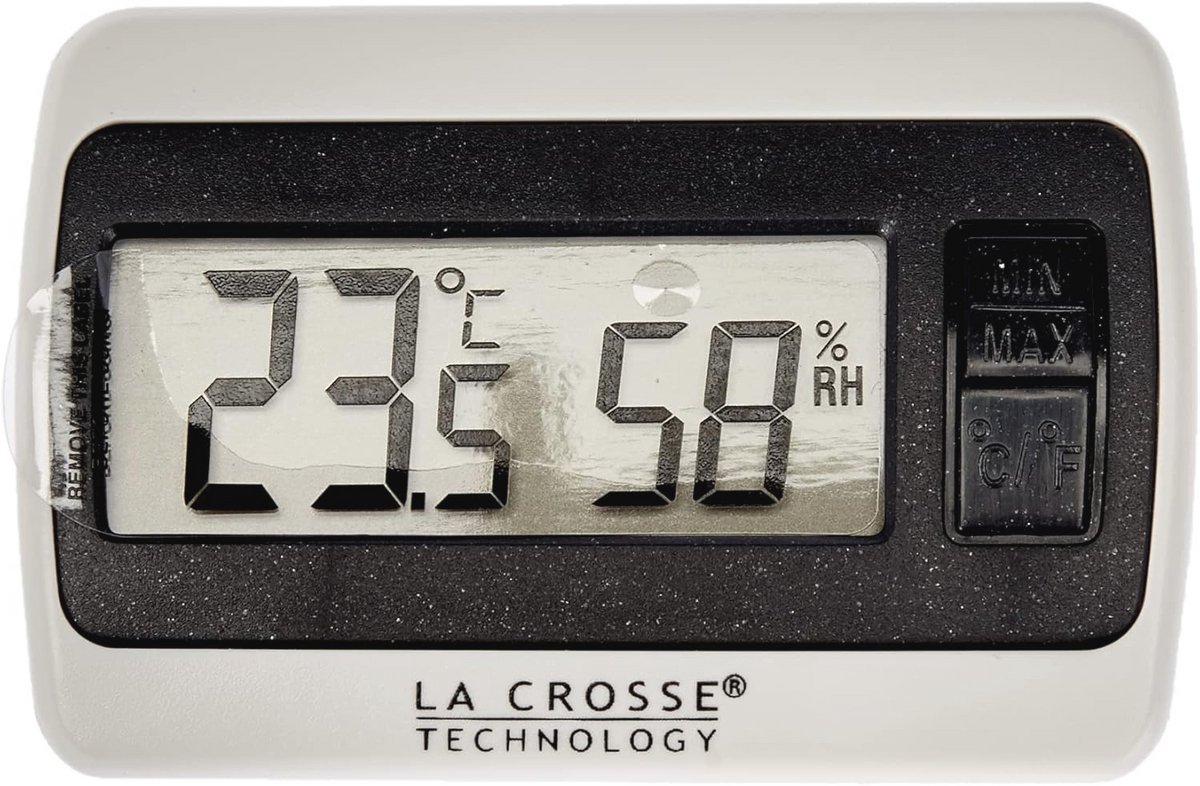 Kleine Thermometer en Hygrometer - wit, 6 x 1,3 x 4 cm