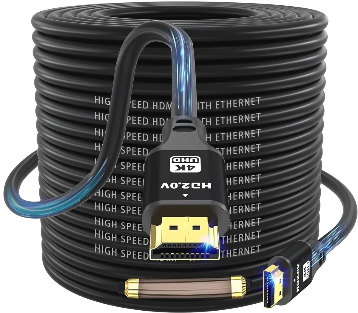 4K HDMI-kabel 30M - Ultra High Speed, Vergulde Connectoren, Geschikt voor 4K en 3D Video
