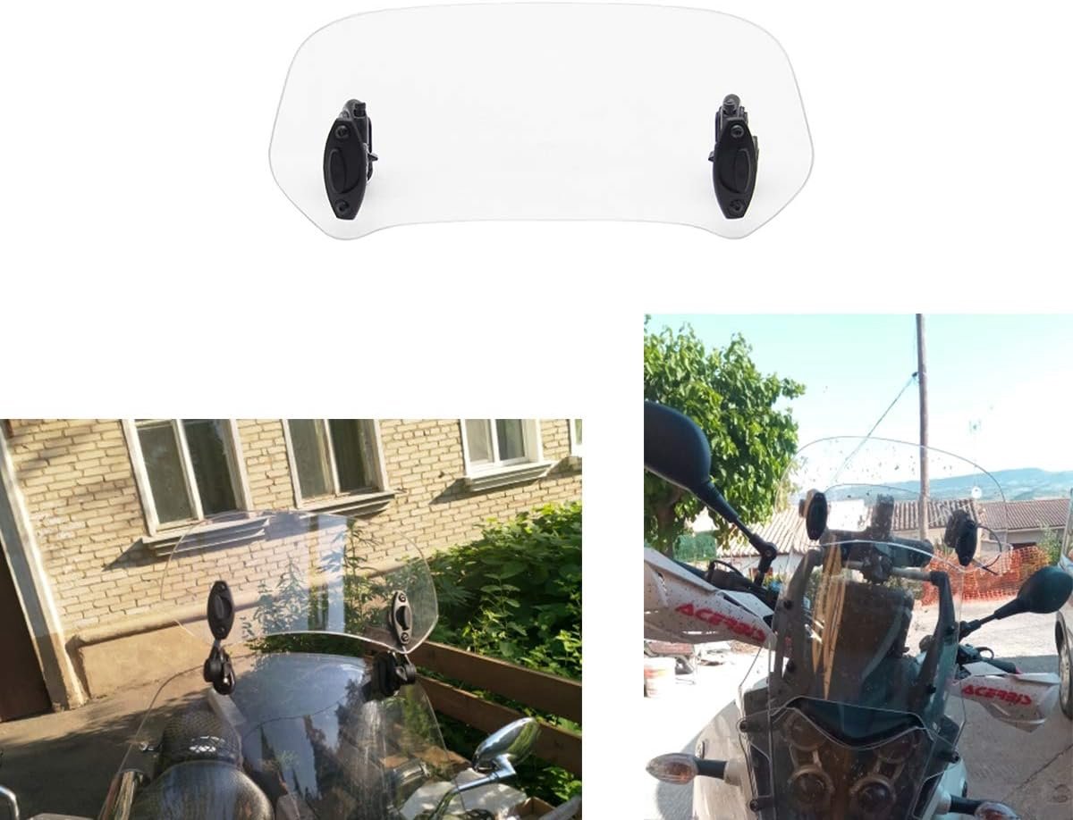 Universele Verstelbare Motorfiets Windscherm Spoiler Verlenging (Transparant)