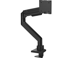 DESQ® Monitor Arm met Gasveer - Heavy Duty - 17-49 Inch - Arm lengte 55 cm - Bureauklem + Bladdoorvoer - Zwart