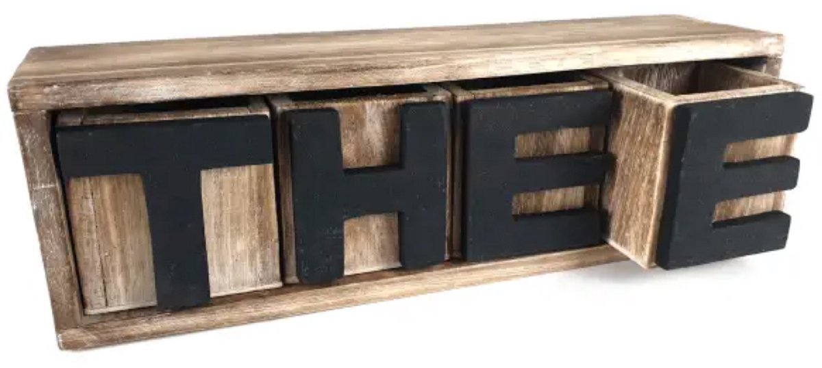 kastje thee lades 40x12cm natural / black