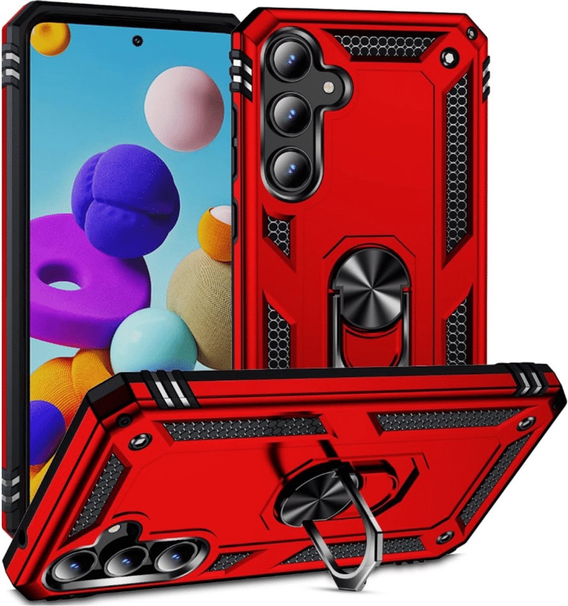 Casemania Backcover Armor Hoesje – voor Samsung A17 / Samsung A26 - Rood