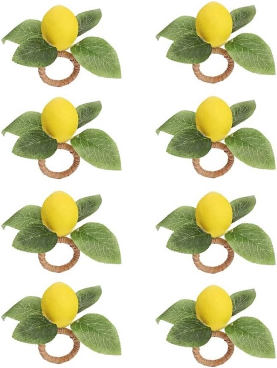 Set van 8 Citroen Servetringen - Tafeldecoratie voor Bruiloften, Feestdagen en Diner