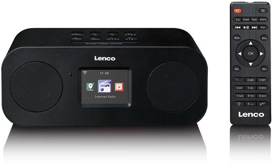 Lenco Internetradio - Stereo Internet Radio met Wifi DAB en FM - Bluetooth 5.3 - Wekkerradio - DIR-121BK - Zwart
