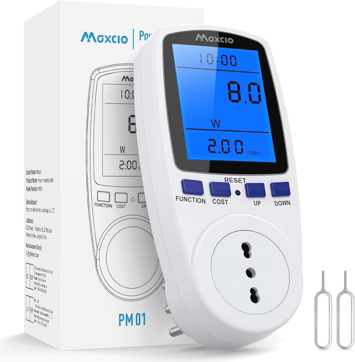 Elektrische Verbruiksmeter Met LCD-Scherm 16A Voor Thuisgebruik - Vermogensmeter 3680W