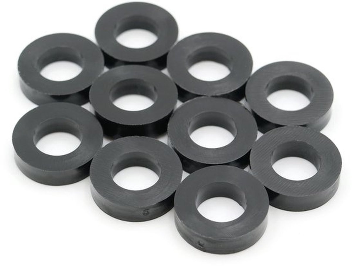 10 x Afstandshulzen Sluitringen L 4 mm - Buitendiameter 15 mm - HD-Polyethyleen