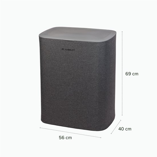 Grijze Jubbly wasmand van 69x56x40 cm met deksel