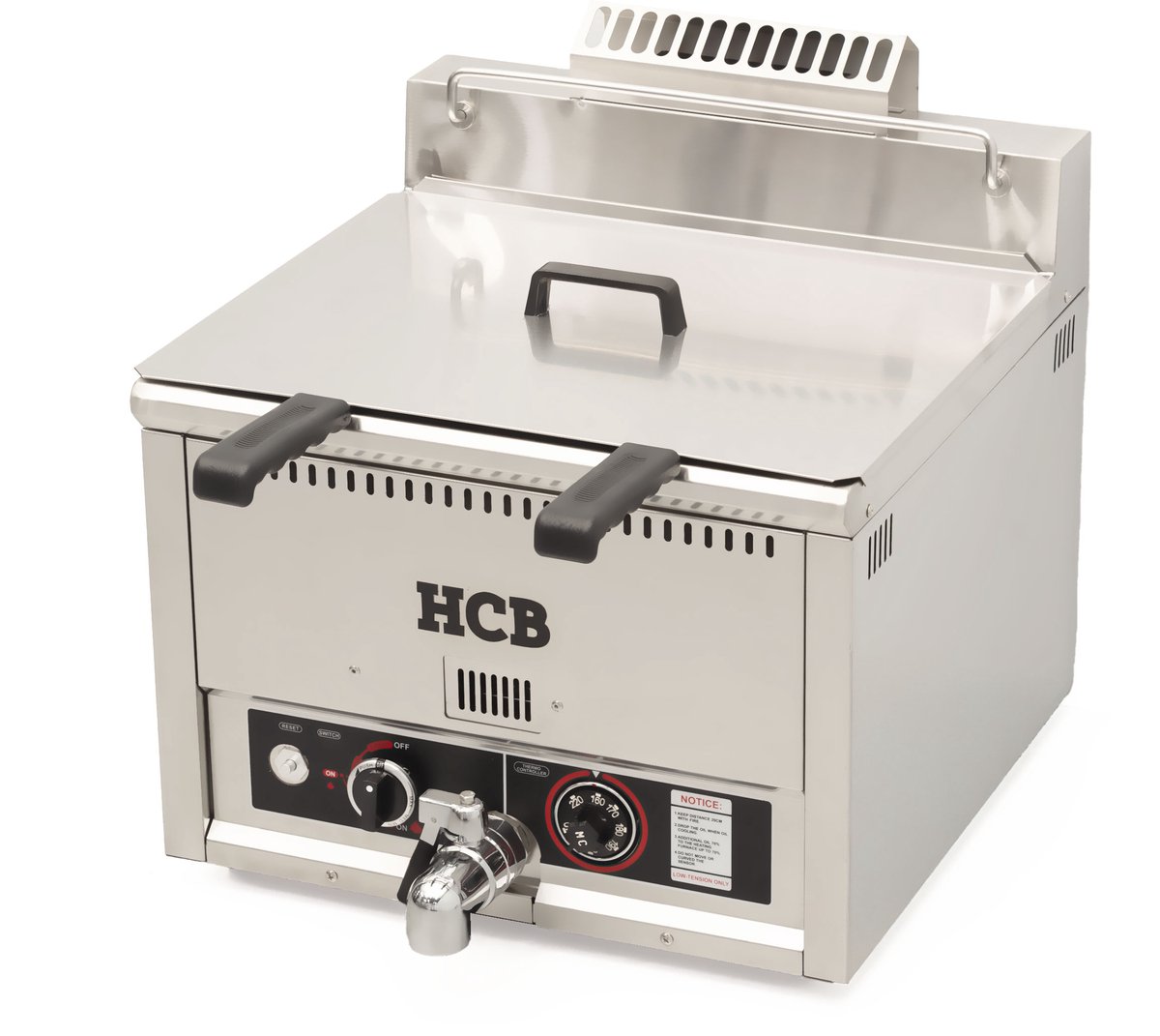 HCB® - Professionele grote Horeca frituurpan - Friteuse - 30 liter - propaan - RVS / INOX frietketel - frietpannen - frietpan - 47x55x48 cm (DxBxH) - 4400W - 2601