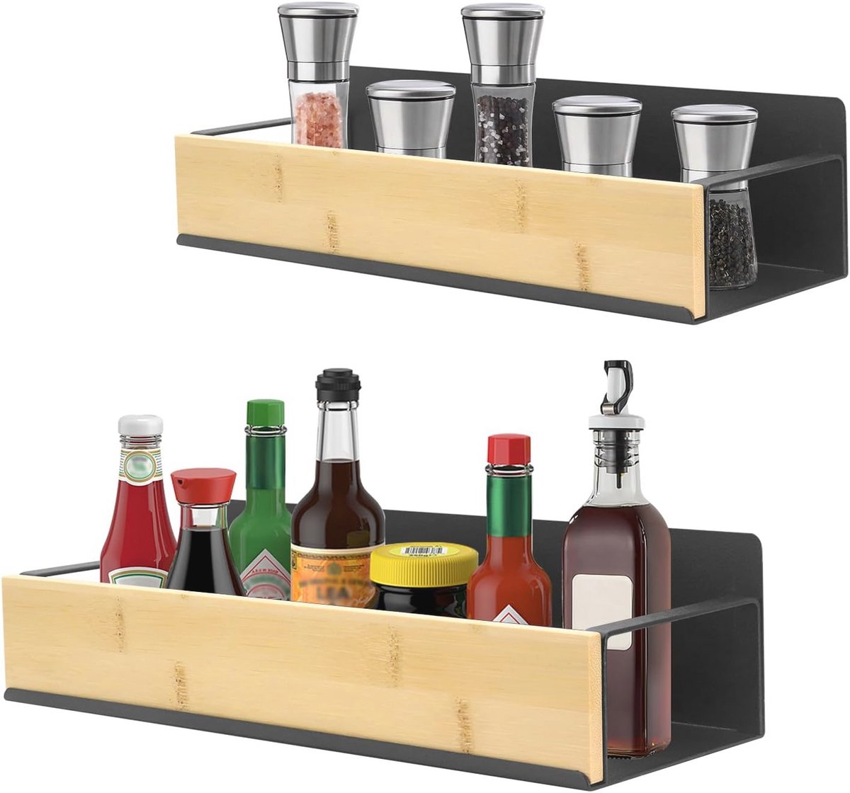 2 stuks magnetisch kruidenrek voor koelkast - Keukenopslag en organisatie