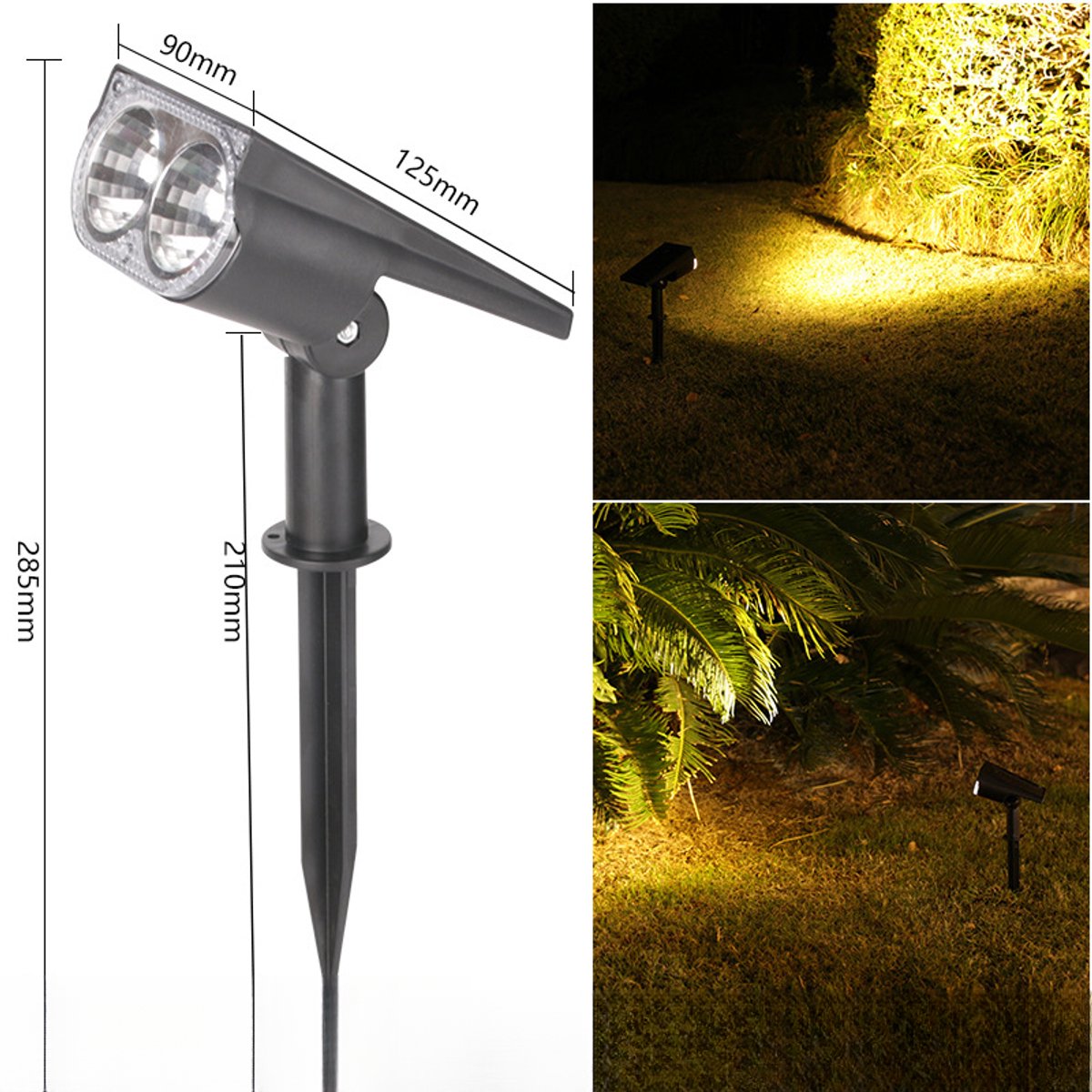Op zonne-energie werkende buitenlamp, IP67 waterdichtheid,schemeringsschakelaar Geschikt v