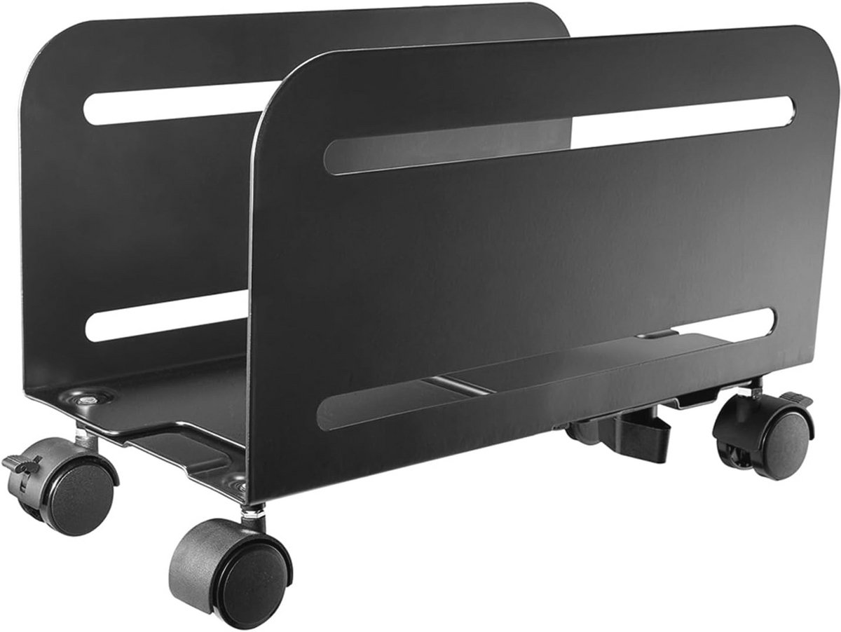 Rolbare PC-standaard met verstelbare breedte van 119-209 mm - Zwart
