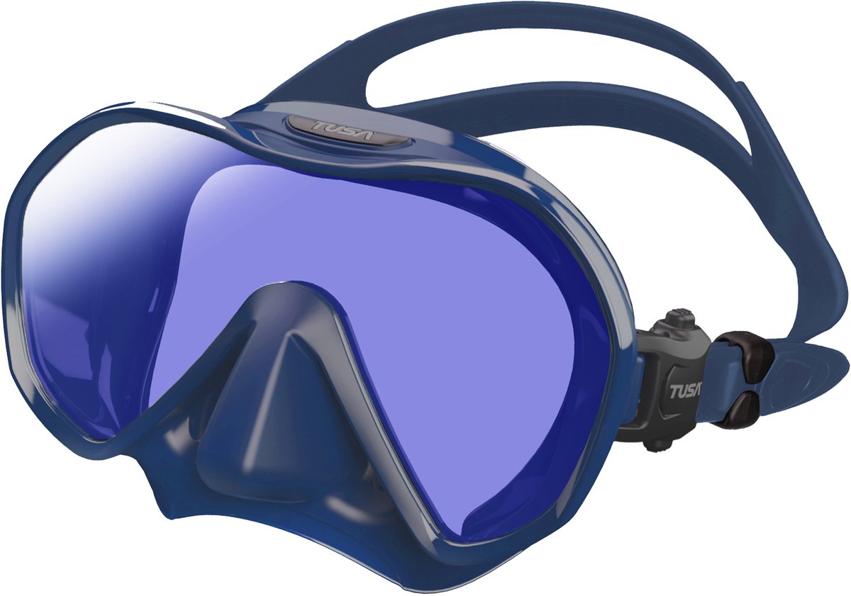 TUSA Zensee Pro - Premium duikmasker met geïntegreerde lens, panoramisch zicht, antireflecterende lens met UV420, licht en comfortabel - Blauw - M1010S QIDA