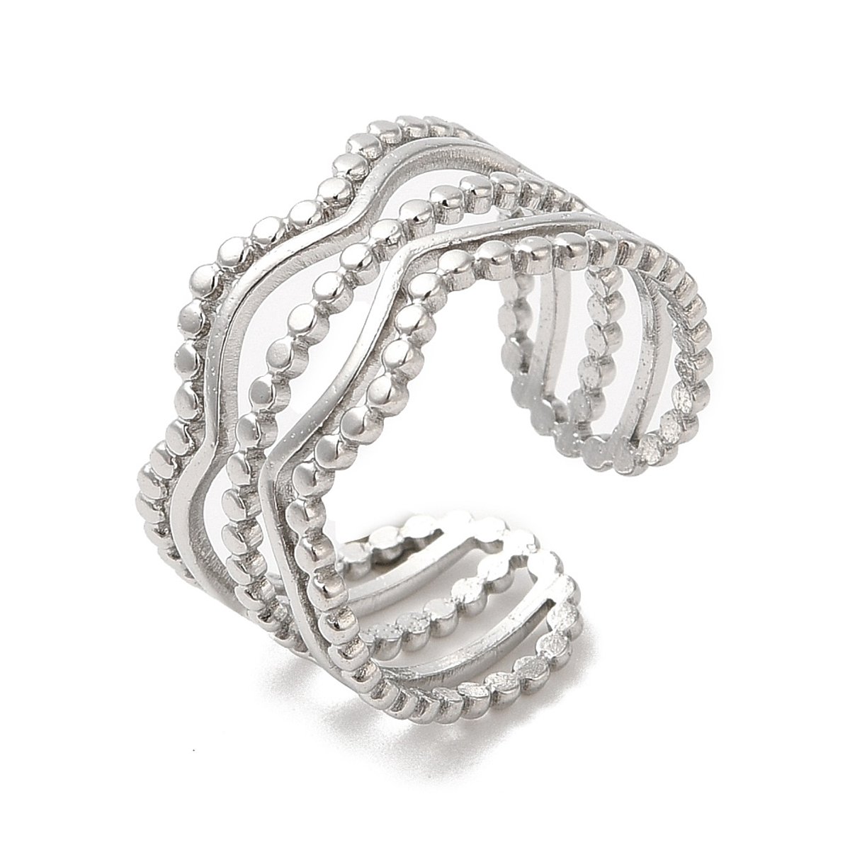 Ring stainless steel bohemian ring, one size ring, zilverkleurig, 100% waterproof, verstelbare ring, cadeau