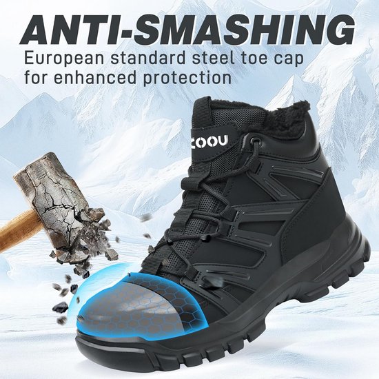FunBoat Veiligheidsschoenen S3 Winter werkschoenen met stalen neus waterdicht