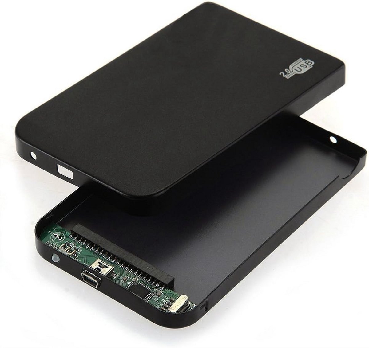 2.5 Inch Externe Behuizing voor HDD/SSD met USB 2.0 - Gereedschapsloos en Transparant