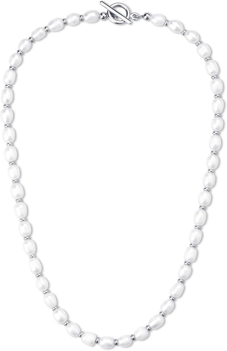 Herenketting met Echte Zoetwaterparels en RVS Sluiting - Stijlvol en Elegant