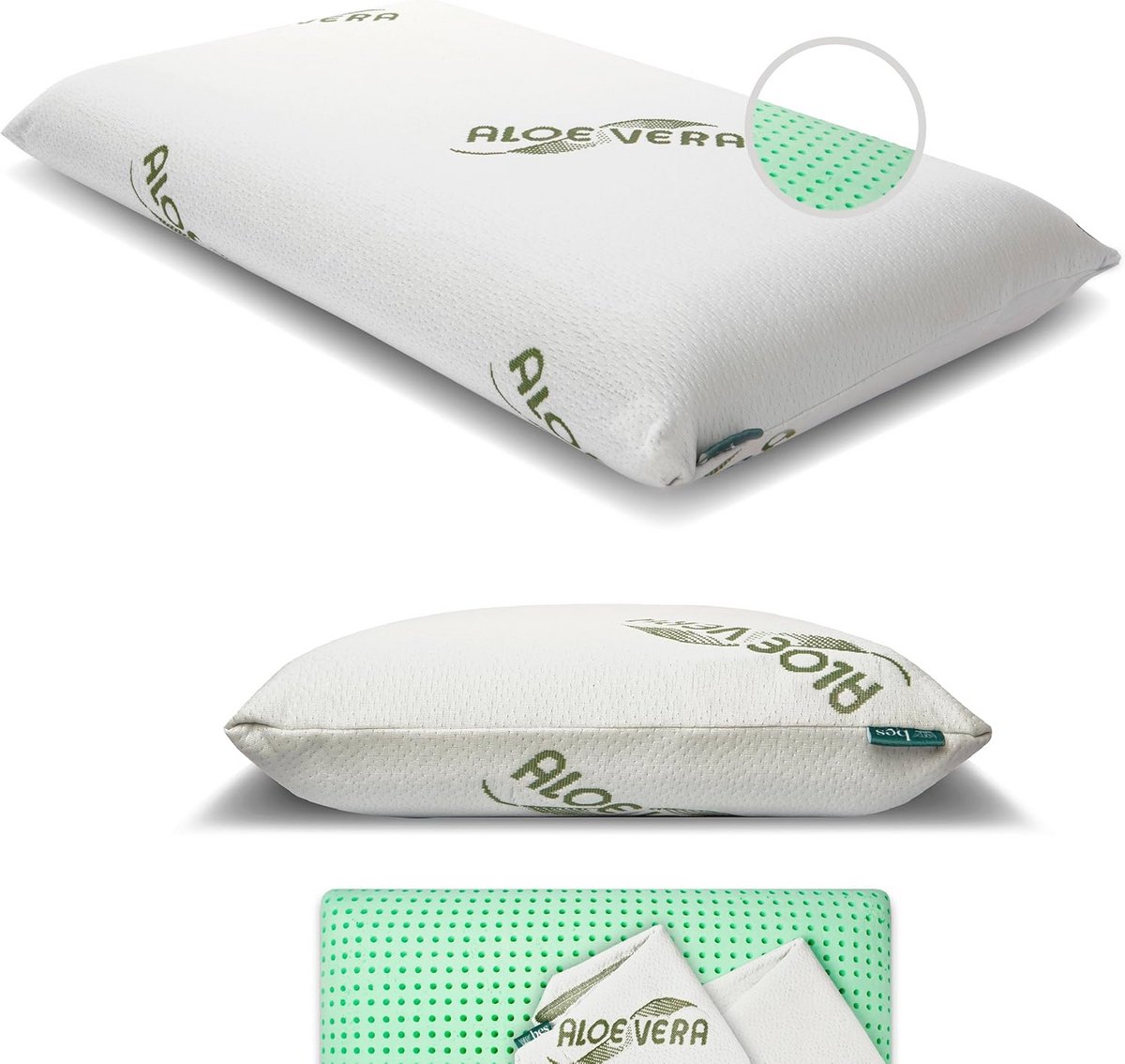 Orthopedisch Memory Foam Kussen voor Zijslapers - 15 cm Hoogte | Aloë Vera Comfort