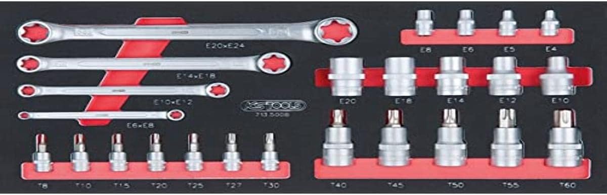 Set Torx Bit Doppen met 1/4" en 1/2" Aandrijving - 25 Delig