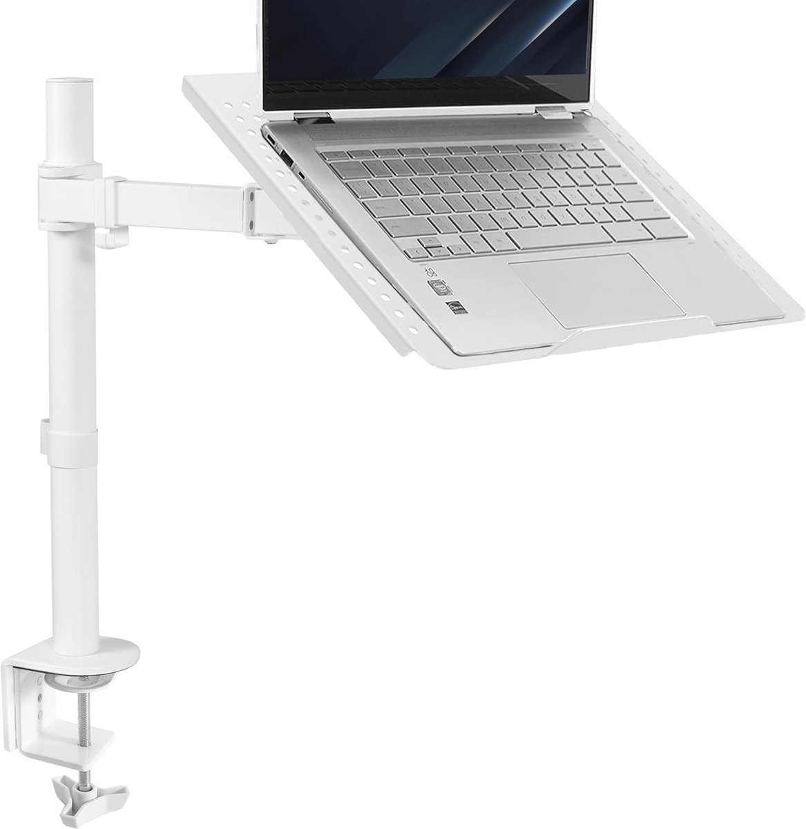 Verstelbare Laptop Standaard met C-klem - Wit