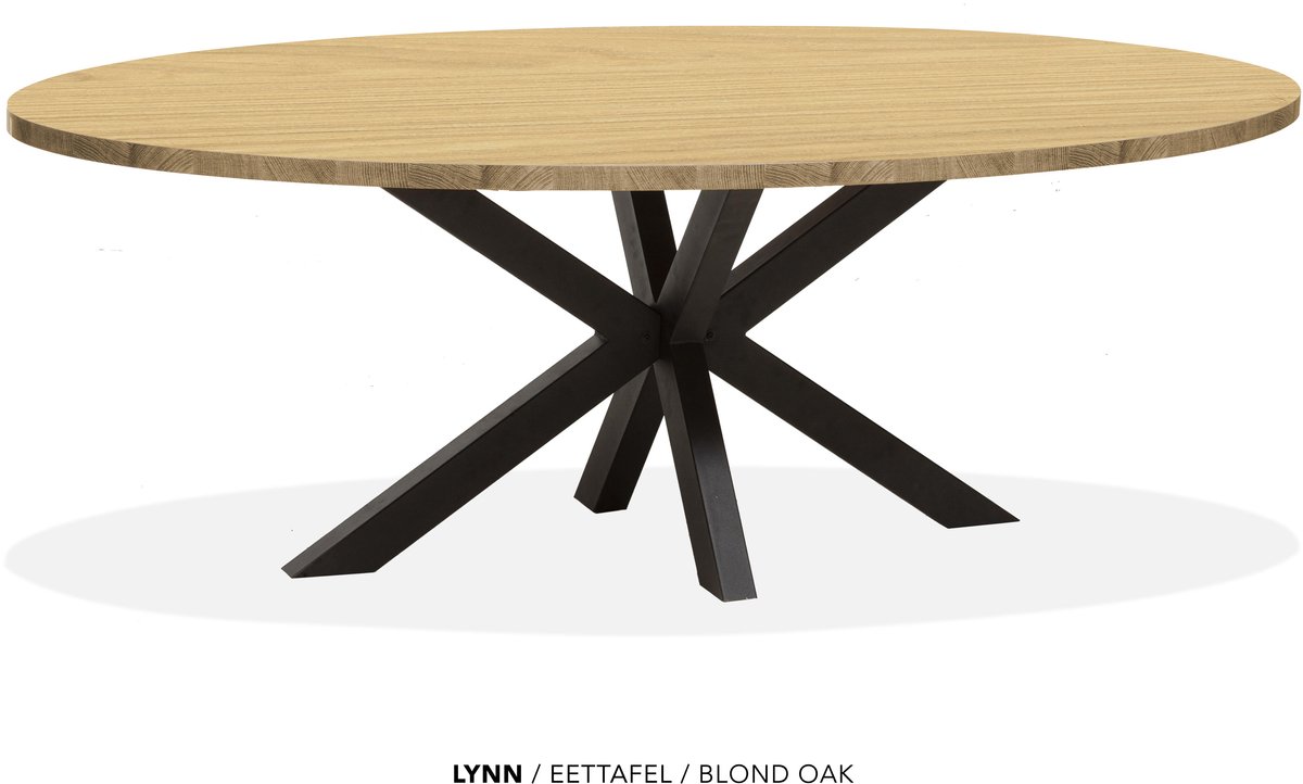 Maxfurn Lynn - Ovale eettafel Lynn | Zeer krasvast | Kleur: Blond Oak | Afm. 250x128cm Natuurlijk eiken