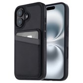 imoshion Hoesje - Geschikt voor Apple iPhone 16 - Backcover met kaarthouder en stand - Zwart