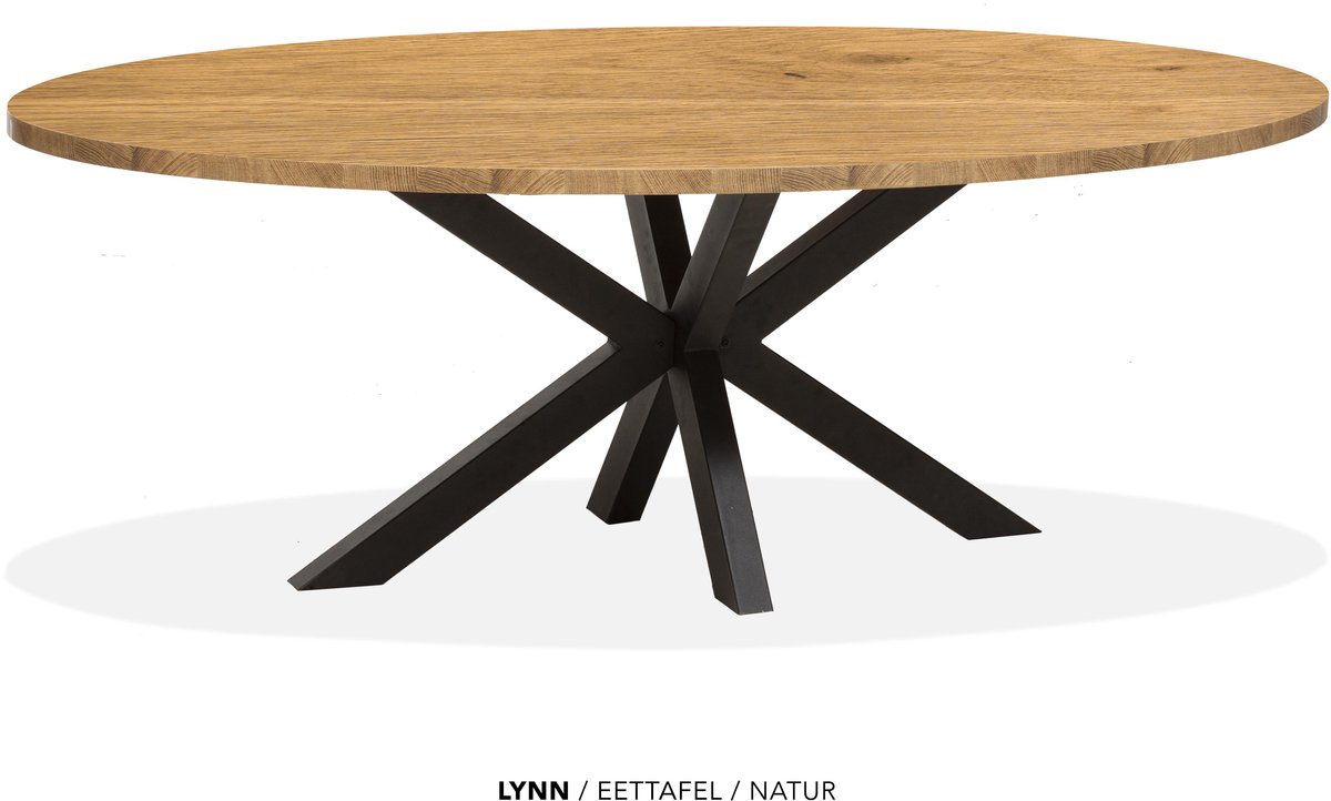 Maxfurn Lynn - Ovale eettafel Lynn | Zeer krasvast | Kleur: Natur | Afm. 250x128cm Natuurlijk eiken