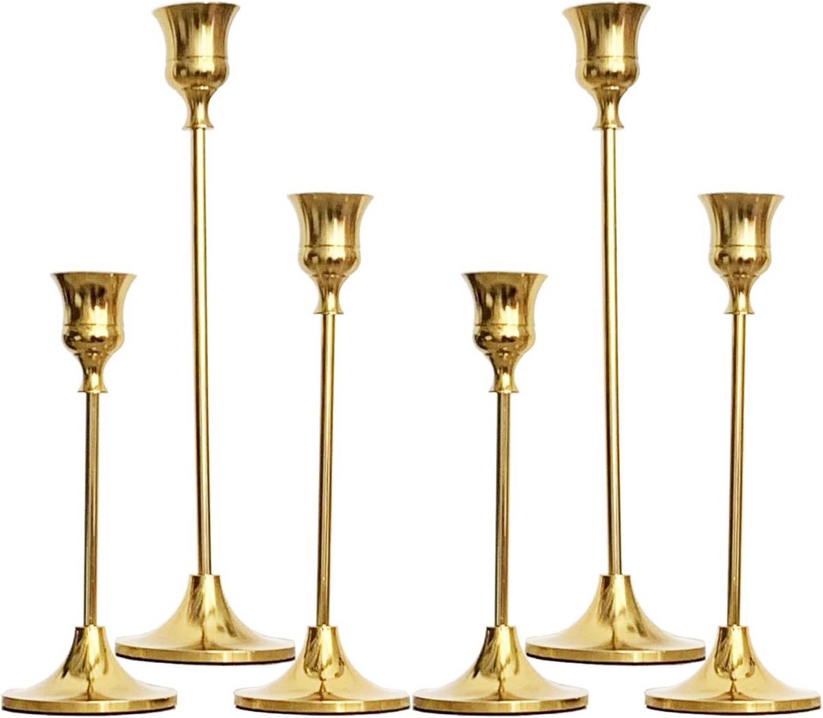 Set van 2 Gouden Kandelaars voor Taper Kaarsen - Luxe Tafeldecoratie