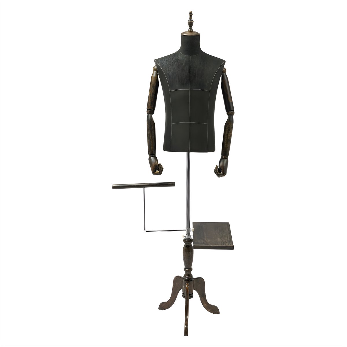 Mannelijke mannequin - Paspop man - Kleermaker - Etakagepop - Voor kledingrekken en displays - Half lichaamsmodel - Zwart