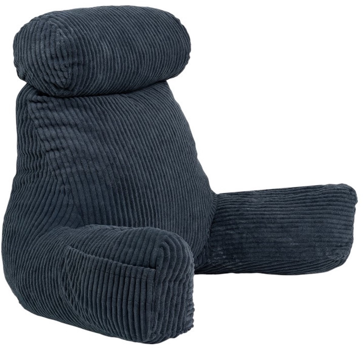 Bananair - Leeskussen voor in bed - Afneembare hoes - Ribfluweel - Nachtblauw - 80x50x70 cm