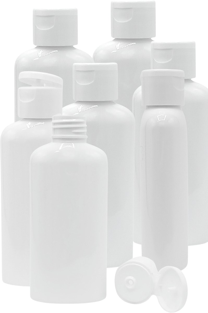 Flessen 100ml met Klepdop 10 stuks - Navulbaar - Lege plastic flessen - Lege Flesjes