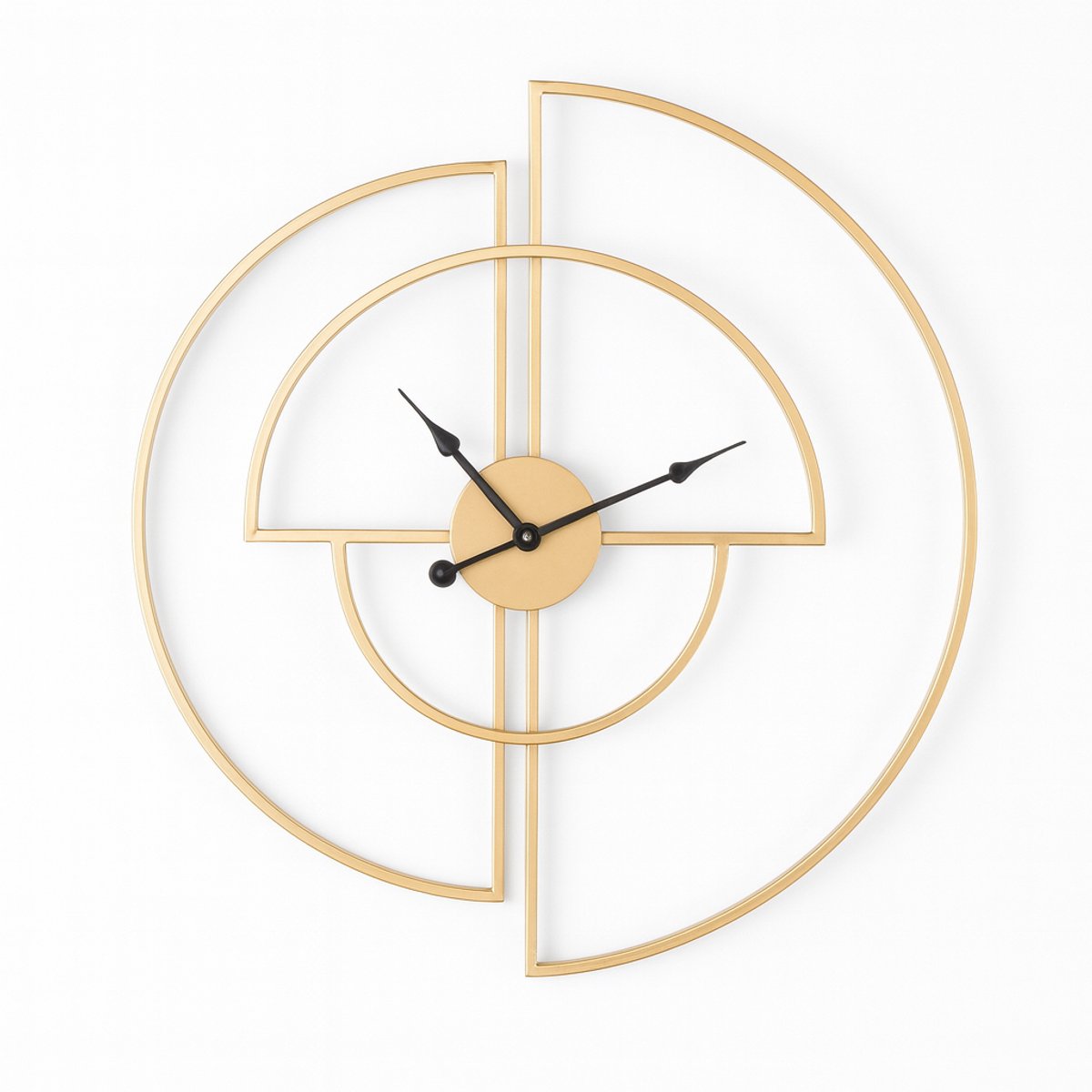 Grote Wandklok 60 cm Goud - Modern Metaal - Stil Quartz Uurwerk - Ronde Design Klok