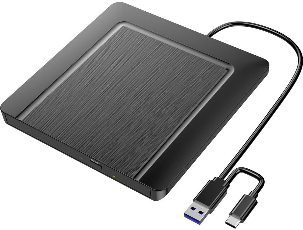 Xlyne Externe DVD-brander USB-A, USB-C, USB-A 2.0 Zwart