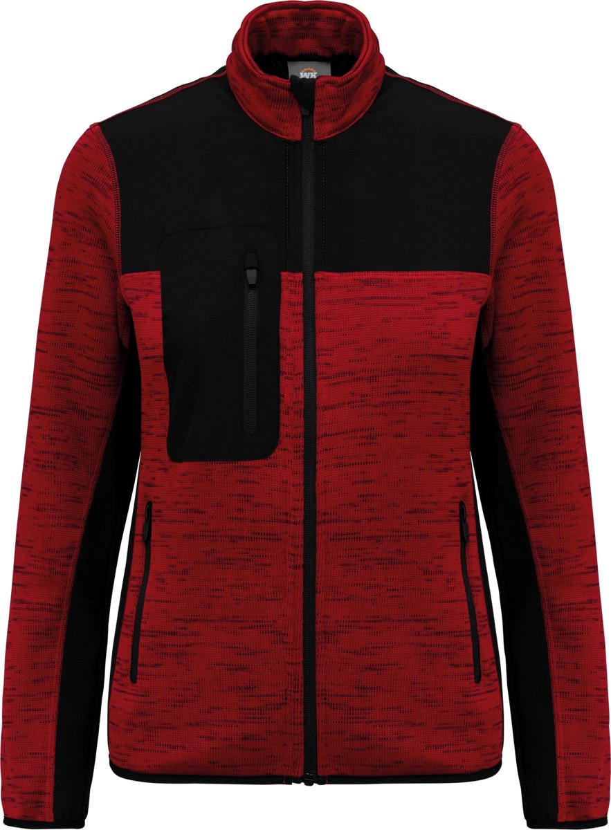 WK. Designed To Work Gerecycled damesjasje in polytricot WK9109 - Red Melange / Black - L