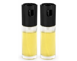 Set van 2 - Oliespray & Azijnverstuiver – RVS & Glas – 18 cm – Salade of Airfryer