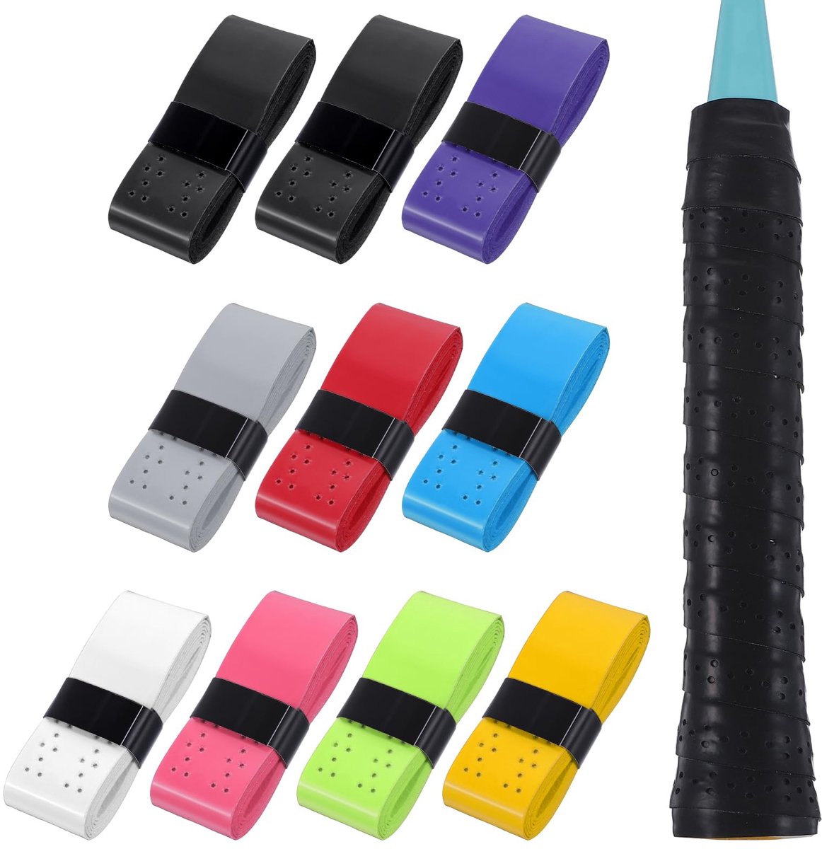 IMPERATORIS® Racket Grip Tape - Overgrip voor Tennis, Padel en Badminton - Anti-slip en Zweetabsorberend - Zachte Touch - verpakking van 10