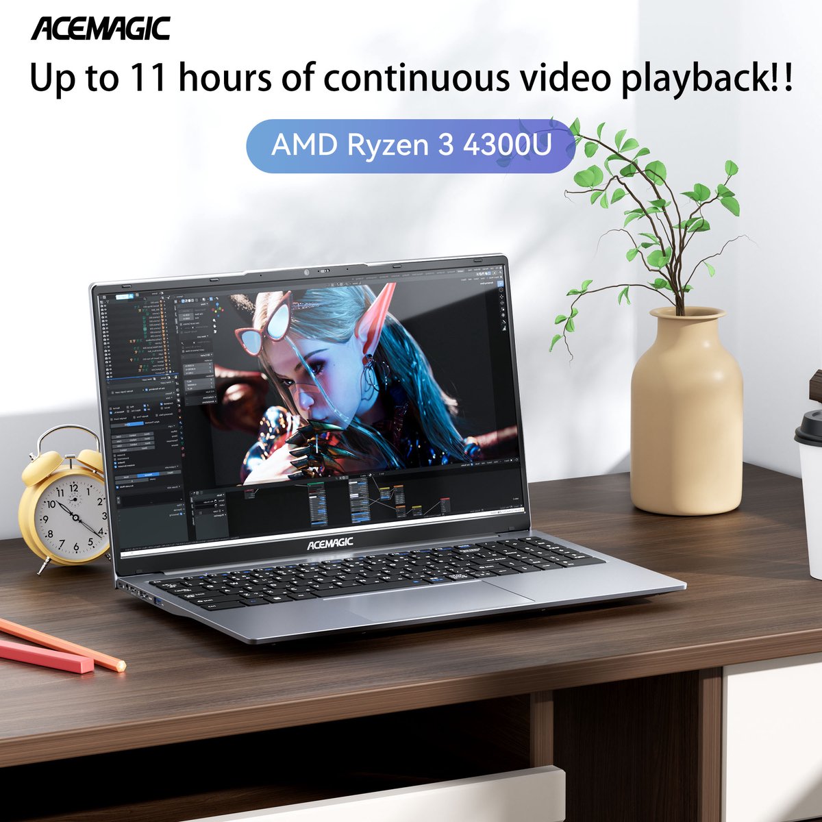 Acemagic LX15PRO Laptop | 15.6" FHD IPS Display | AMD Ryzen 3 4300U | AMD Radeon Graphics | 16GB DDR4 | 512 SSD | Wi-Fi 5 | Windows 11Pro — afbeelding 5