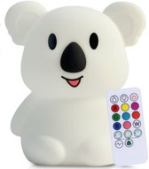 Kadoing Koala Nachtlamp (Groot) met Afstandsbediening - LED Kinderlamp - Kinderkamer - ca. 16cm Hoog