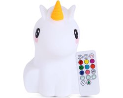 foto van Kadoing Eenhoorn Nachtlamp (Groot) met Afstandsbediening - Oplaadbare Lamp voor Kinderen - 15.94cm Hoog