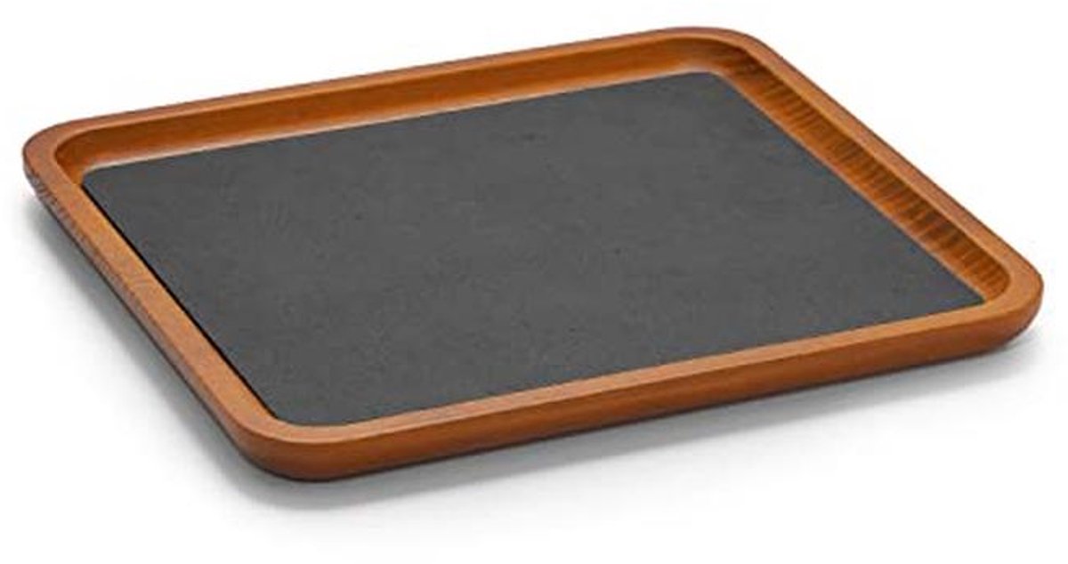 Massief houten sieradendienbladen - Organizer voor ringen, oorbellen, armbanden en halskettingen (medium, donkergrijs)