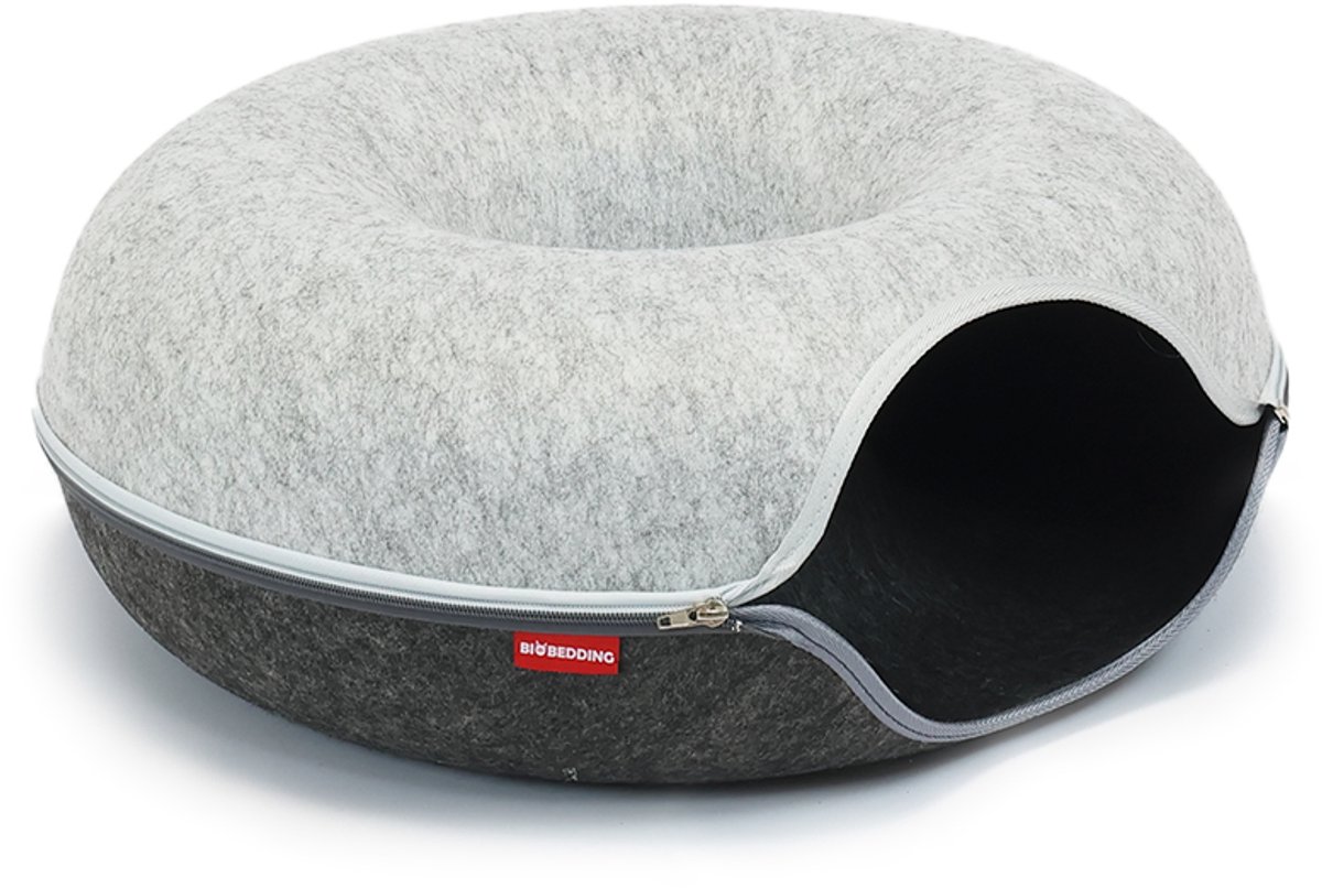 BioBedding – Donut Duo Color Edition XL – Kattenmand – Duo‑kleur vilt – Ø 60 – 1 opening
