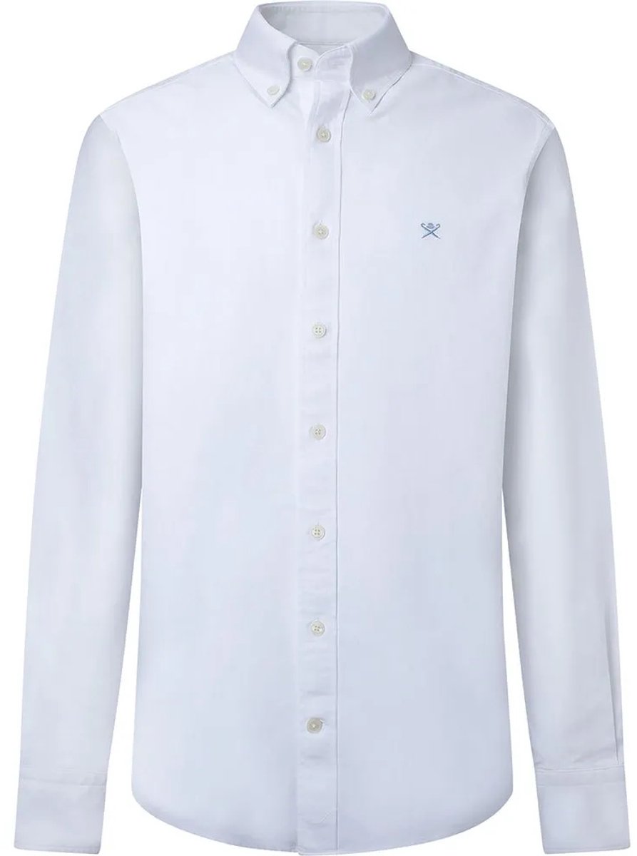 Hackett Washed Oxford Tailored Fit Overhemd Met Lange Mouwen Wit XS Man