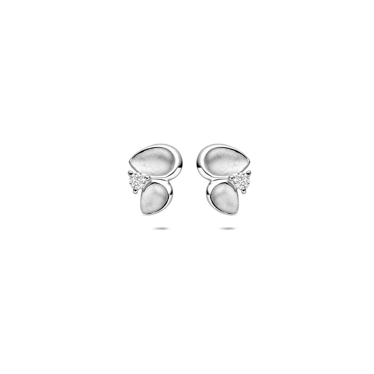 Zilveren gerhodineerde oorknoppen zirkonia 10,5 mm - 1342071